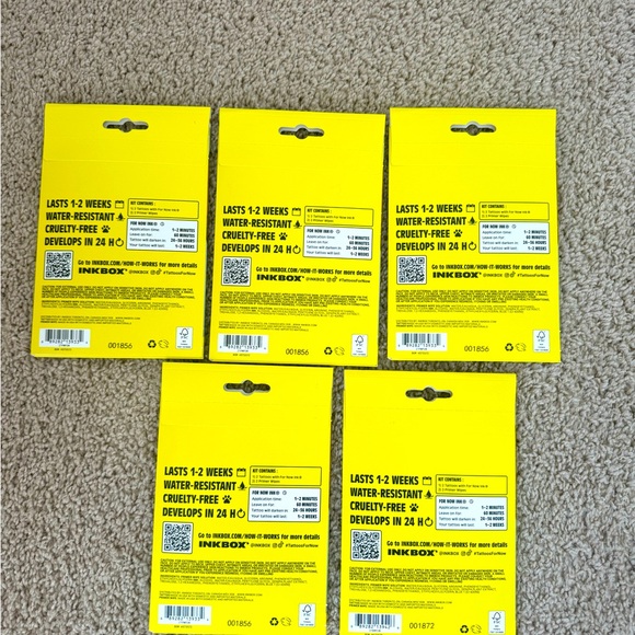 New! Lot of Inbox Temporary Tattoos (5) - Picture 2 of 2